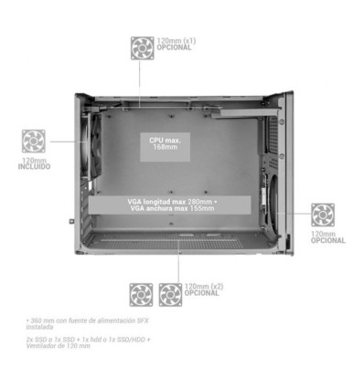 Mars Gaming MC-XPS Micro-ATX Caja para PC
