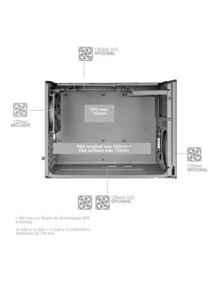 Mars Gaming MC-XPS Micro-ATX Caja para PC