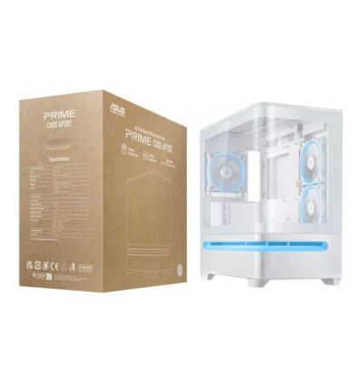 Asus Prime AP202 TG aRGB Blanca Micro-ATX Caja para PC
