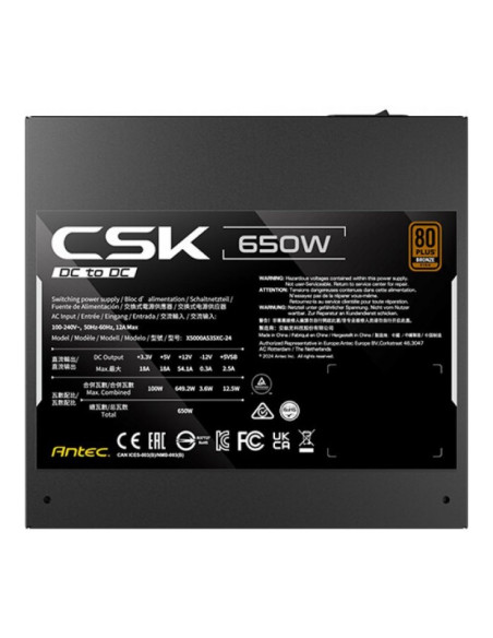 Antec CSK650 DC Fuente de alimentación 650W