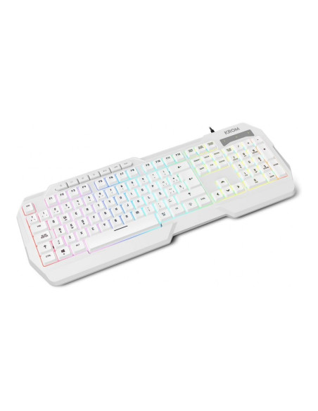 Krom Kenta Blanco Pack Teclado + Ratón + Auriculares + Alfombrilla