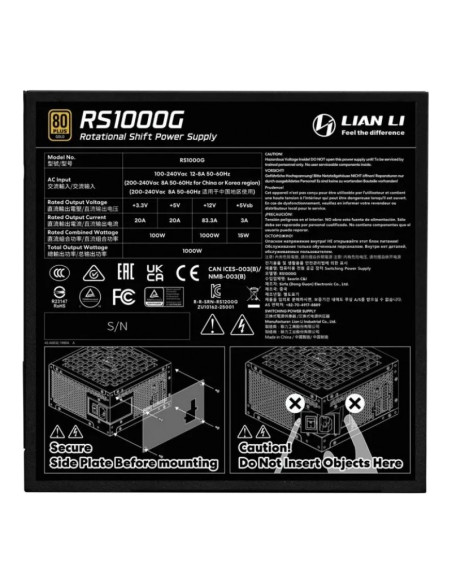 Lian Li RS 1000W 80+ Gold Hub Fuente de alimentación 1000W