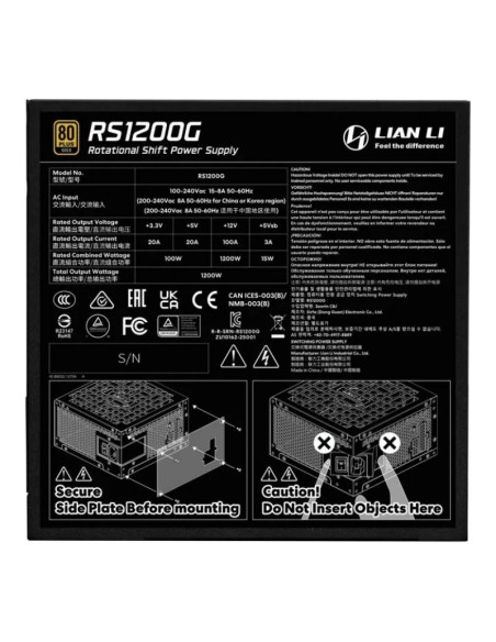 Lian Li RS 1200W 80+ Gold Hub Fuente de alimentación 1200W