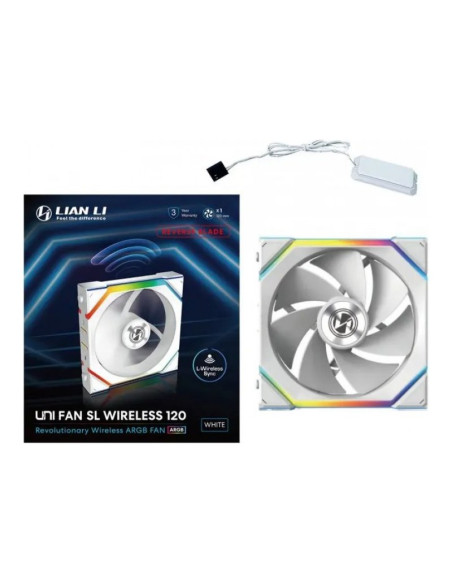 Lian Li UNI Fan SL Wireless 120 aRGB Reverse Blanco 120mm Ventilador PC
