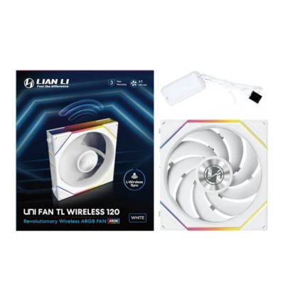 Lian Li UNI Fan TL Wireless 120 aRGB Blanco 120mm Pack de 3 ventiladores PC