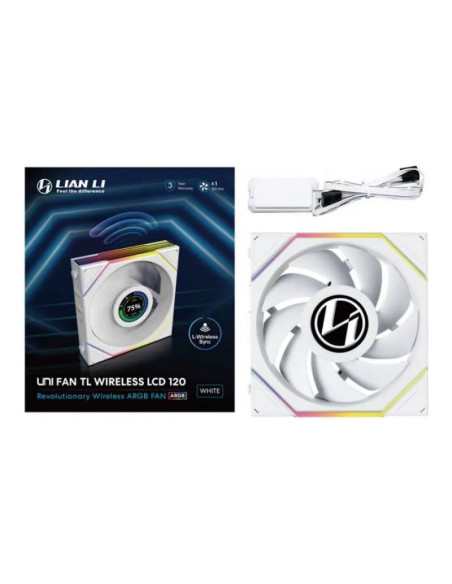 Lian Li Uni TL120 LCD Blanco 120 mm Ventilador PC
