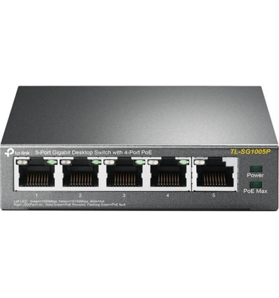 SWITCH 5 PUERTOS TP-LINK TL-SG1005P GIGABIT 4POE