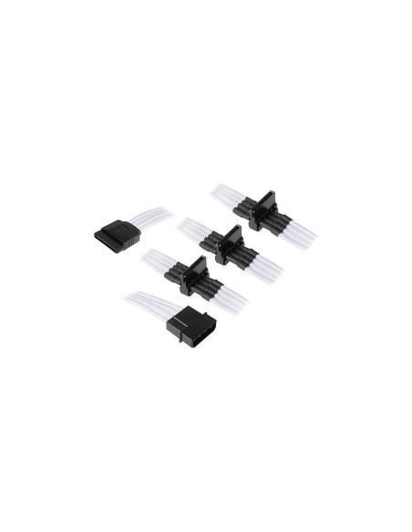 Cable alimentación molex/SATA 20 cm. blanco/negro