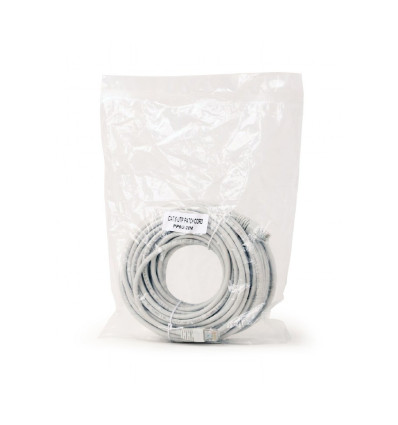Cable de red UTP Cat6 de 20 metros Gembird en color gris.