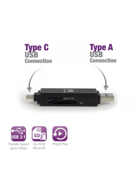 Lector de tarjetas Ewent 1075 USB 3.1 Tipo C Tipo A