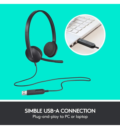 LOGITECH H340 Negro - Comprar auriculares USB Logitech con micrófono