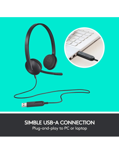 LOGITECH H340 Negro - Comprar auriculares USB Logitech con micrófono
