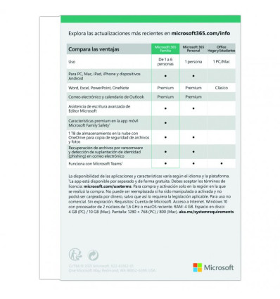 Microsoft Office 365 Familia Software
