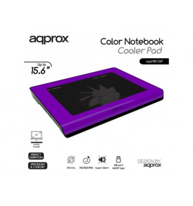 Base refrigeradora APPROX Portatil 15.6 Purple