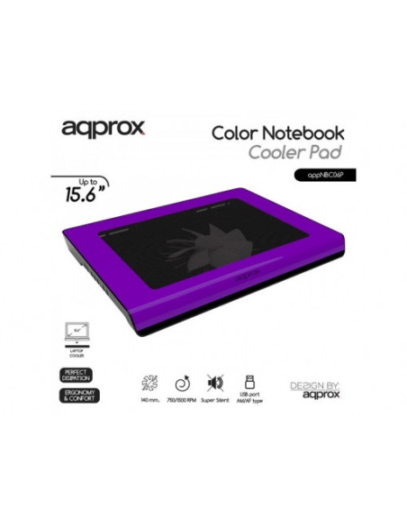 Base refrigeradora APPROX Portatil 15.6 Purple
