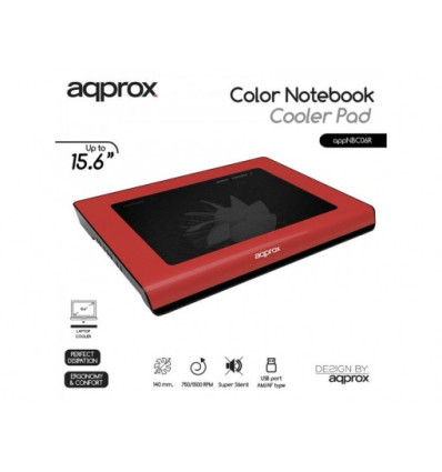 Base refrigeradora APPROX Portatil 15.6 Roja