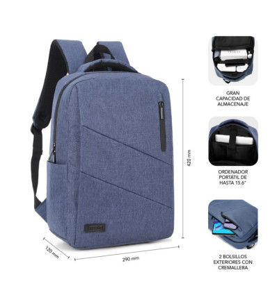 Mochila SUBBLIM City Backpack 15,6" Azul