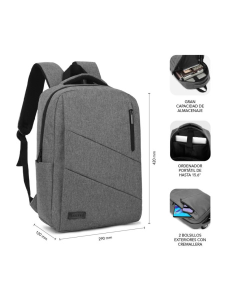 Mochila SUBBLIM City Backpack 15,6" Gris