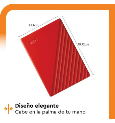 Disco Duro Externo WD My Passport 2TB Rojo