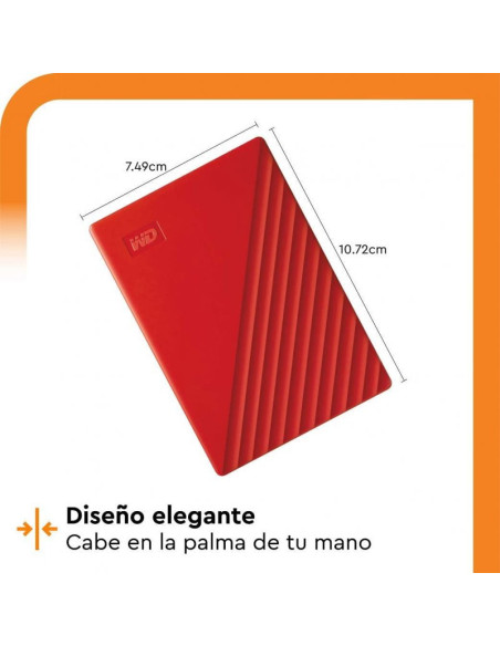 Disco Duro Externo WD My Passport 2TB Rojo