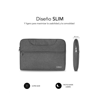 SUBBLIM 15,6" Elegant Laptop - Comprar funda para portátil Gris
