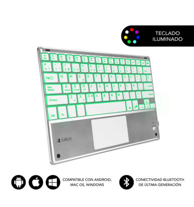 Teclado Bluetooth Subblim Smart Backlit Silver