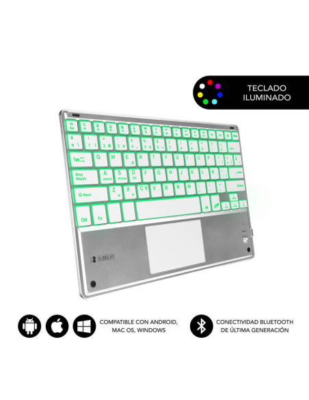 Teclado Bluetooth Subblim Smart Backlit Silver
