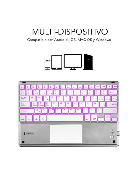 Teclado Bluetooth Subblim Smart Backlit Silver