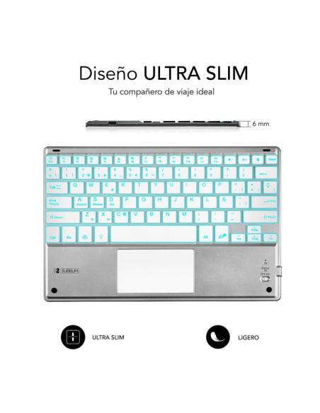 Teclado Bluetooth Subblim Smart Backlit Silver