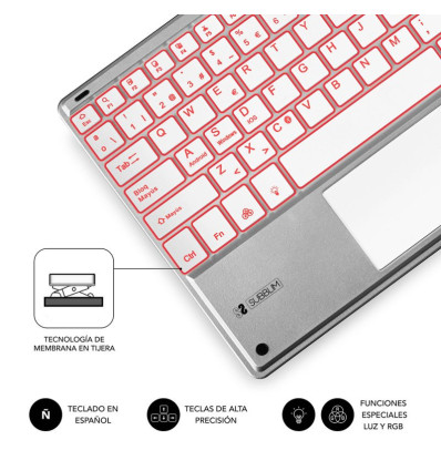 Teclado Bluetooth Subblim Smart Backlit Silver