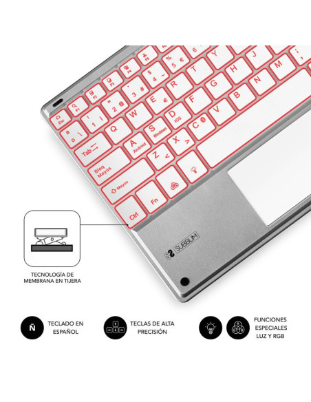 Teclado Bluetooth Subblim Smart Backlit Silver