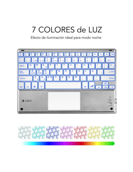 Teclado Bluetooth Subblim Smart Backlit Silver