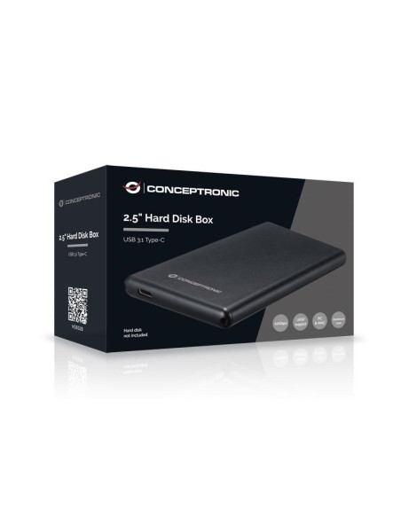 Caja Externa CONCEPTRONIC 2.5" USB-C/USB 3.1