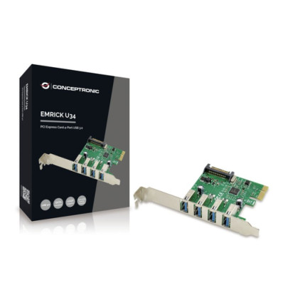 Tarjeta Conceptronic Emrick U34 PCIe 4 X USB 3.0