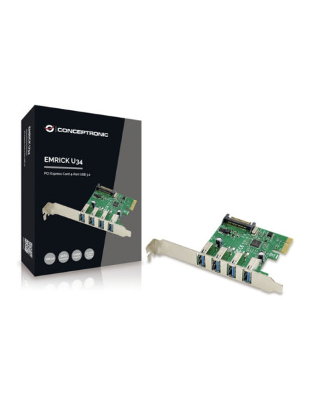 Tarjeta Conceptronic Emrick U34 PCIe 4 X USB 3.0