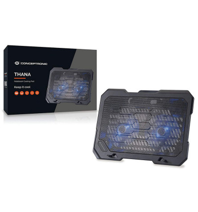 Base Refrigeradora Conceptronic para Portátil 15,6" 2 Ventiladores