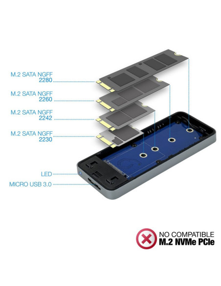 Caja Externa TOOQ TQE-2281G M.2 SATA