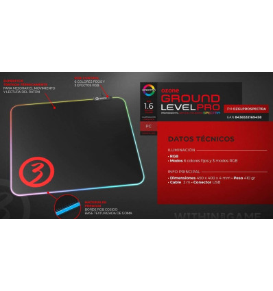 Alfombrilla Gaming Ozone Ground Level Spectra