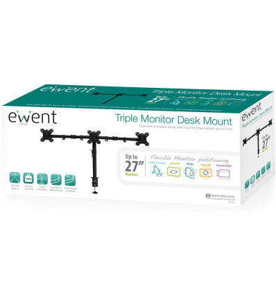 Soporte de Mesa 3 monitores hasta 27" Ewent EW1513