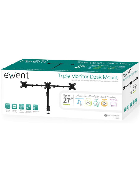 Soporte de Mesa 3 monitores hasta 27" Ewent EW1513