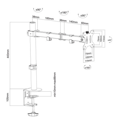EWENT DE 13" A 27" - Comprar Soporte para Monitor
