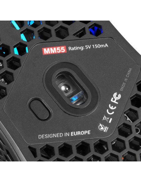 Ratón Mars Gaming MM55 RGB 12800 DPI Negro