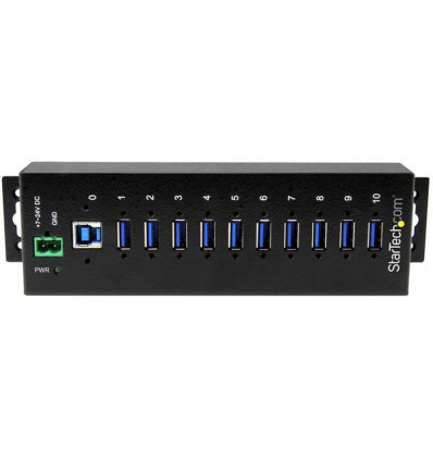 Hub Industrial Startech de 10 Puertos USB 3.0 con Protección Antiestática y Picos de 350W