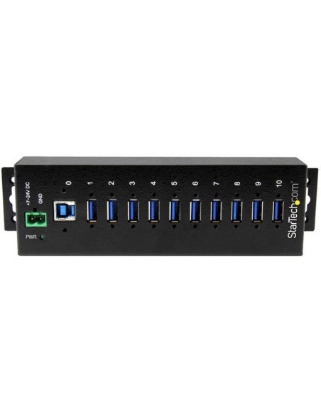 Hub Industrial Startech de 10 Puertos USB 3.0 con Protección Antiestática y Picos de 350W