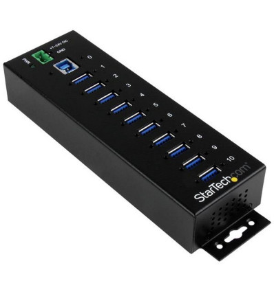 Hub Industrial Startech de 10 Puertos USB 3.0 con Protección Antiestática y Picos de 350W