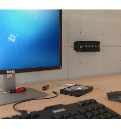 Hub Industrial Startech de 10 Puertos USB 3.0 con Protección Antiestática y Picos de 350W