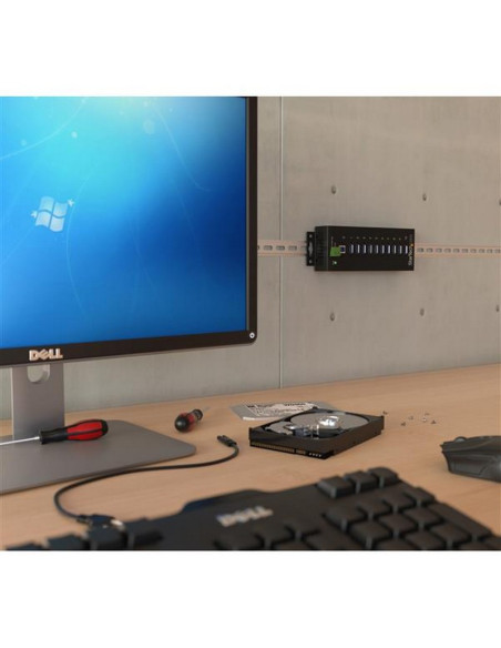 Hub Industrial Startech de 10 Puertos USB 3.0 con Protección Antiestática y Picos de 350W