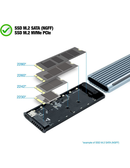 Caja Externa TOOQ TQE-2221G M.2 NVME USB 3.1 GEN