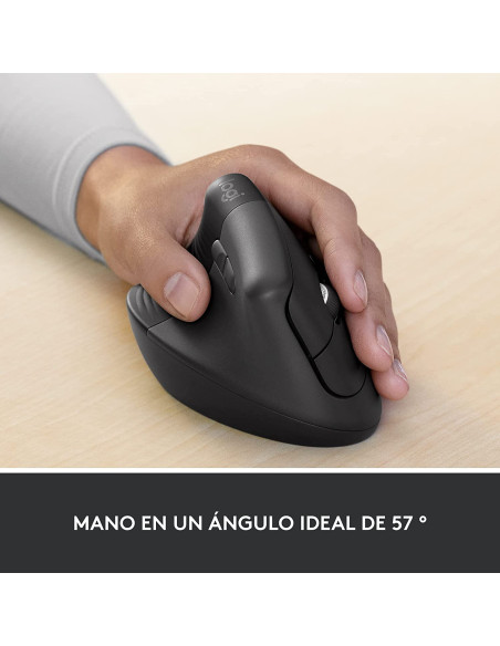 Ratón inalámbrico LOGITECH Lift for Business Grafito para zurdos