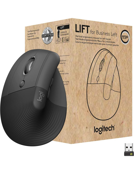 Ratón inalámbrico LOGITECH Lift for Business Grafito para zurdos
